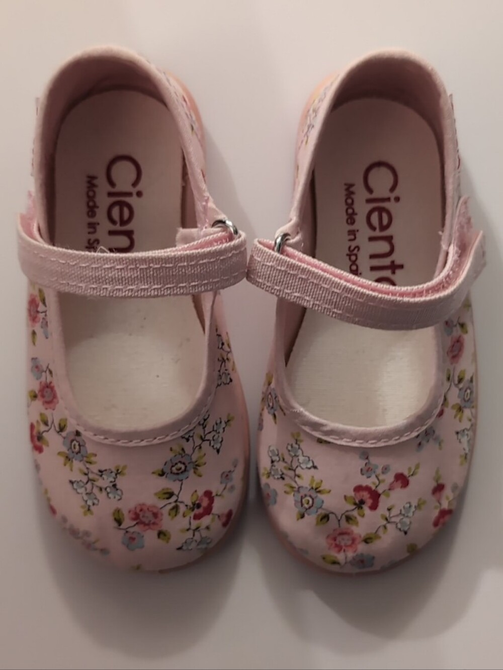 Cienta Light Pink Floral Kids Mary Jane Shoes